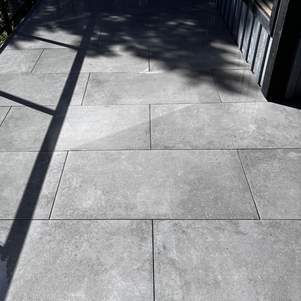Porcelain Tile Paving Stones for a patio and deck in Whistler, BC